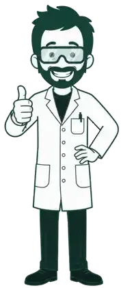 Mark, BenchMark’s lab technician, giving a thumbs up